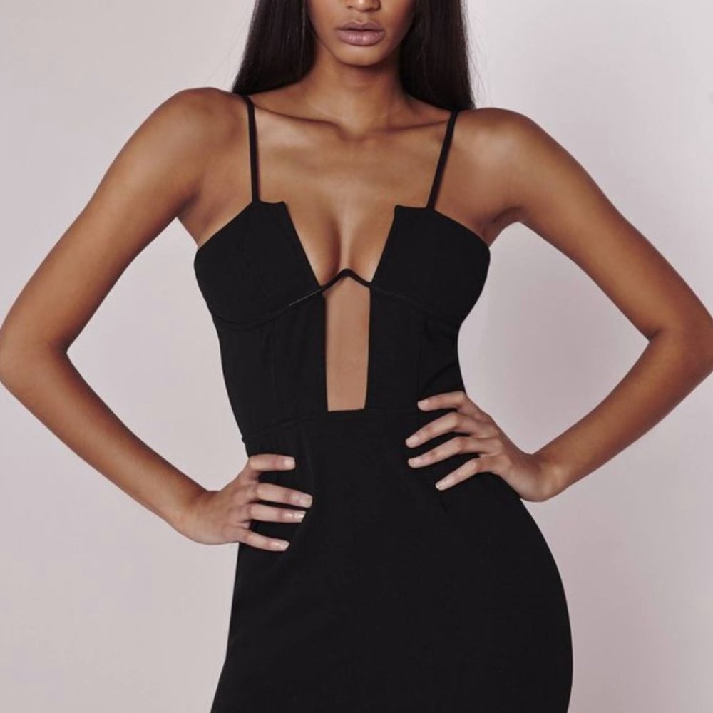 Black BodyCon Dress With CutOut